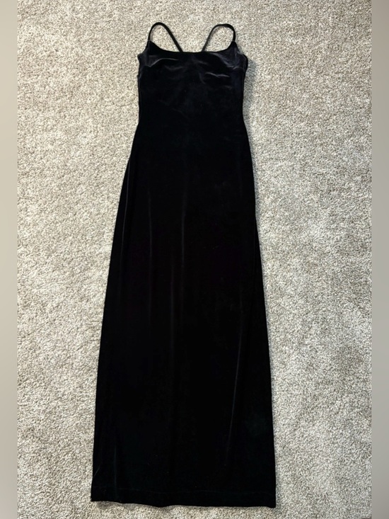 Dresses & Skirts - Deadstock Steppinout Black Velvet Maxi Dress Backless Neck Size S